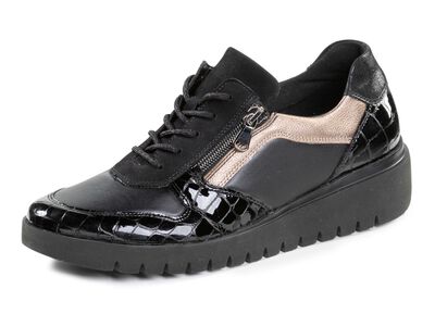 Schn&uuml;r-Sneaker aus Nappaleder  