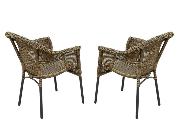 Ravenna 2er-Set Gartensessel BRAUN