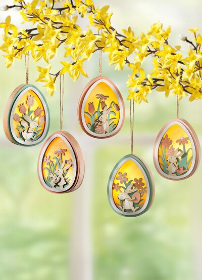 Beleuchtete Ostereih&auml;nger, 5er-Set 