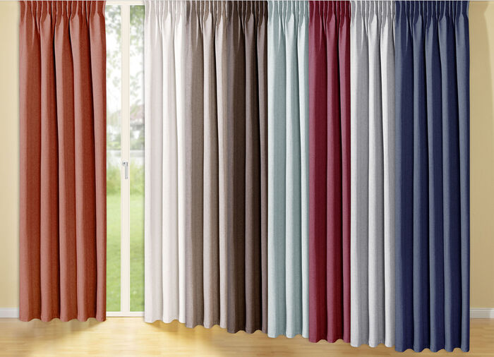 Energiespar-Verdunkelungsschals in Leinenoptik BORDEAUX