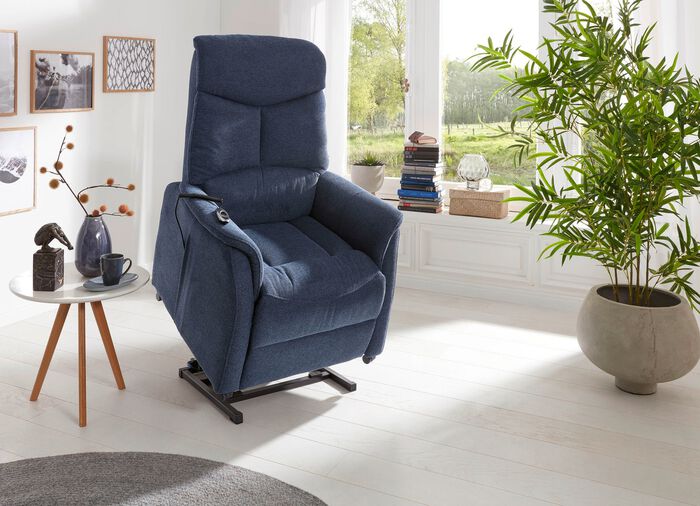TV-Sessel mit Motor und Aufstehhilfe DUNKELBLAU