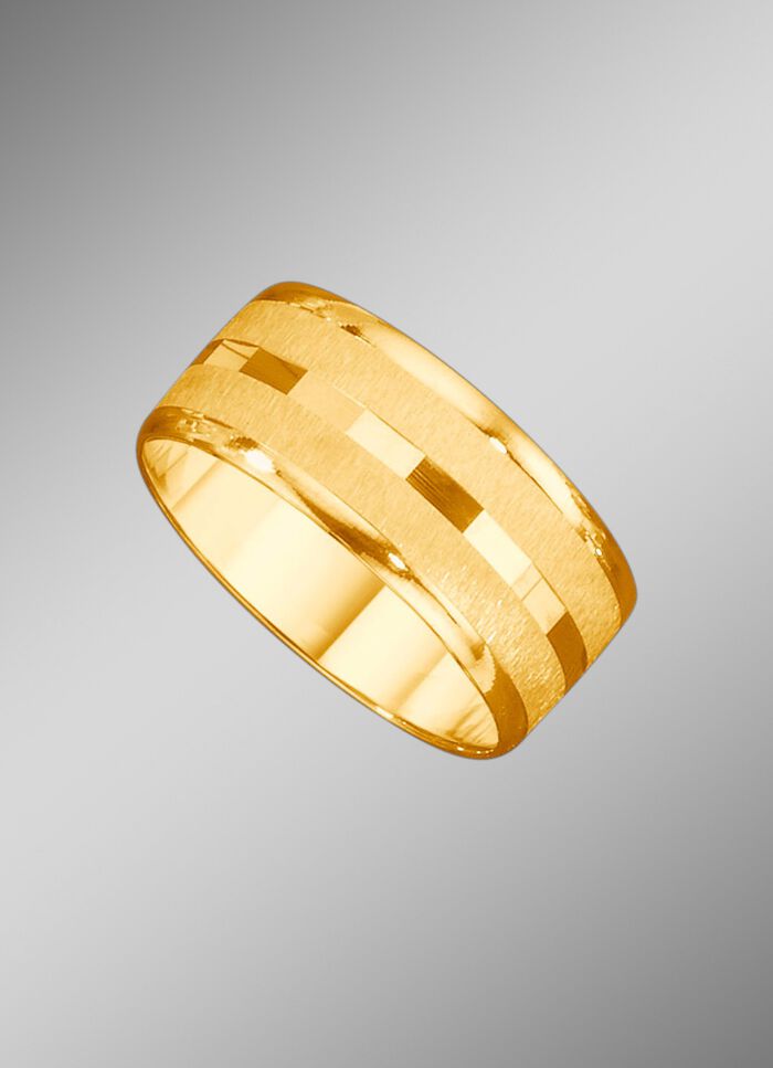 Satinierter Trauring mit Glanzrand 