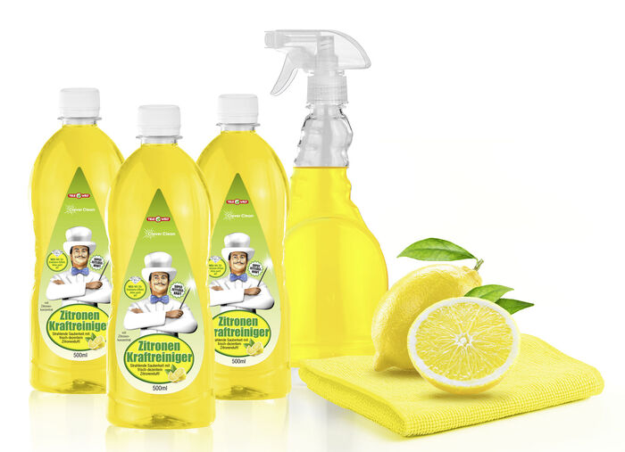 Universal-Kraftreiniger-Set, 5-teilig, zur Beseitigung von hartnäckigem Schmutz ZITRONE