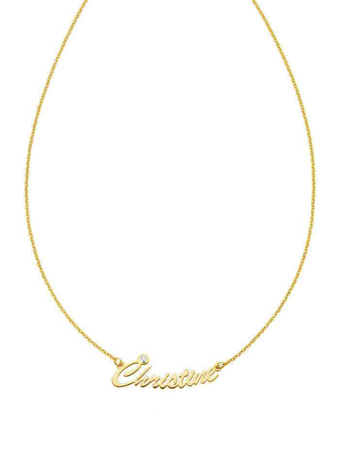 Individuelle Namenskette mit Ihrem Namen aus vergoldetem Silber 