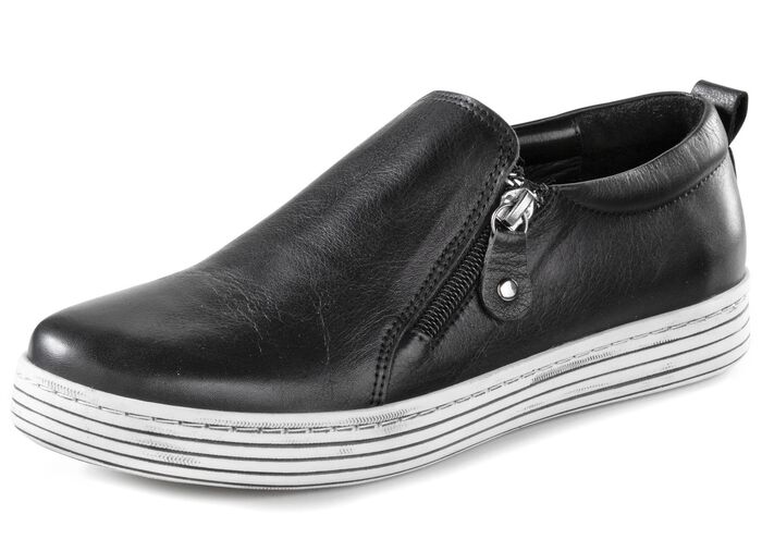 Gemini Slipper aus weichem Rind-Nappaleder SCHWARZ