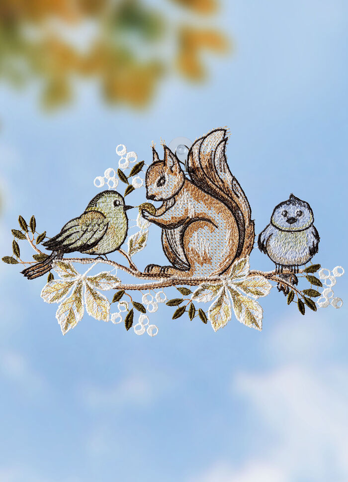 Fensterbild mit echter Plauener Spitze 