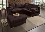 Ansprechende Polsterecke mit Hocker BRAUN