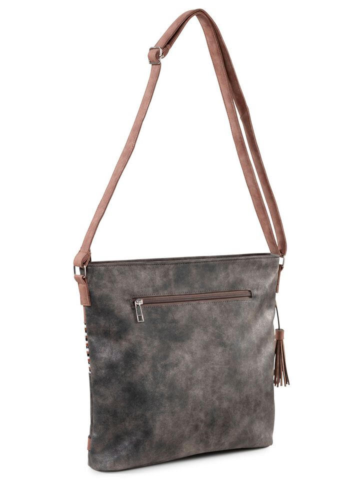 Tasche mit teilweise glitzernden Flechtdurchz&uuml;gen 