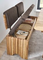 Bankgruppe mit Gestell aus massiver, ge&ouml;lter Eich EICHE-DUNKELBRAUN