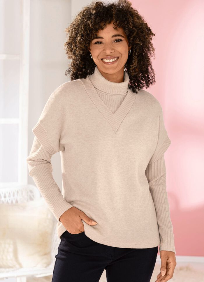 Pullunder mit Rippenakzenten 