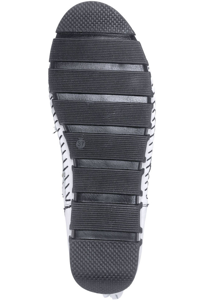 Gemini Mokassin-Stiefelette aus Rind-Nappaleder mit Knitter-Struktur WEISS