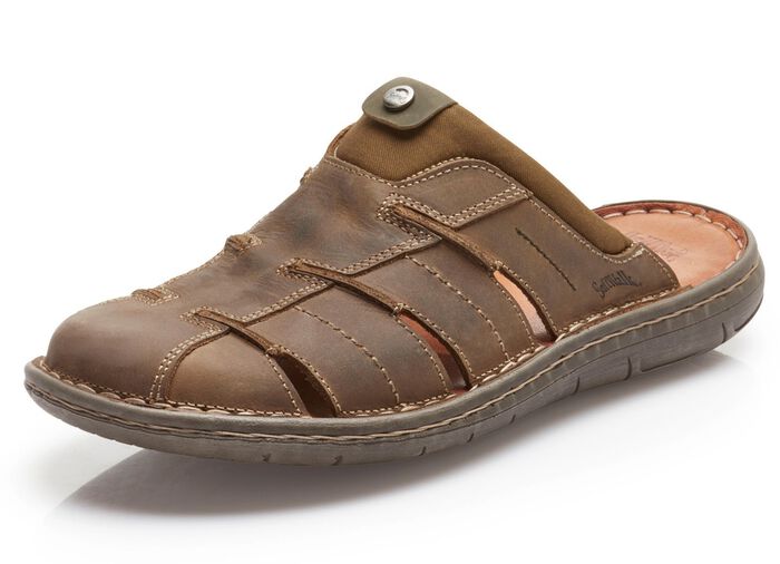 Clog aus schattiertem Rindleder ANTIKBRAUN