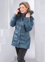 Jacke mit figurfreundlicher Längssteppung seitlich PFAUENGRÜN