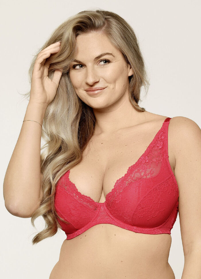 LingaDore Bügel-BH mit zarter Elastikspitze ROT
