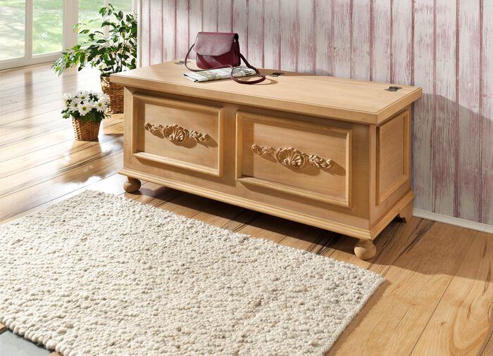 Teilmassive Truhe NATUR