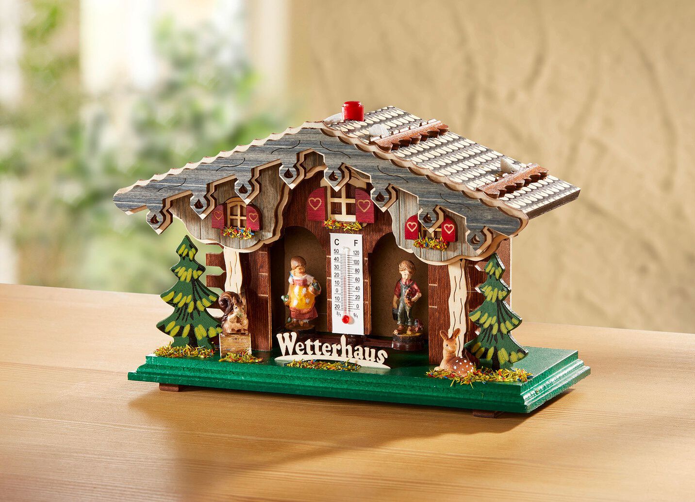 Wetterhaus mit Thermometer - BUNT ✓