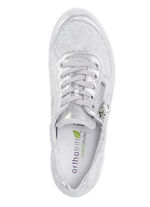 Waldl&auml;ufer Schn&uuml;rschuh mit floral bedrucktem Elastikmaterial SILBER-WEISS