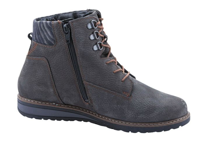 Waldl&auml;ufer Schn&uuml;r-Stiefelette mit Warmfutter aus reiner Baumwolle STEINGRAU