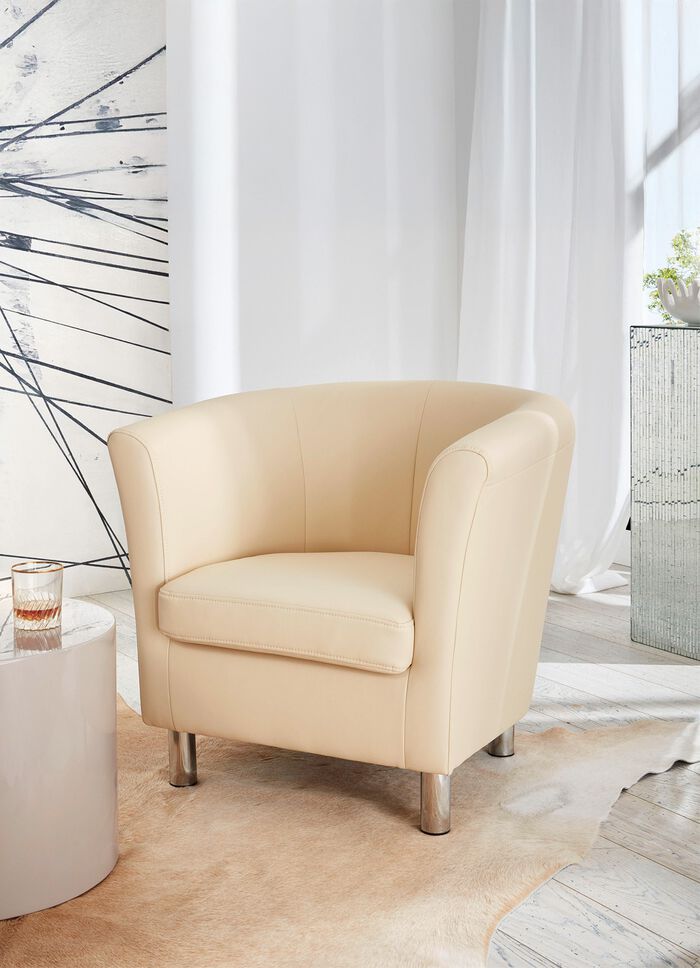 Edler Sessel auf stabilem Holzgrundgestell 