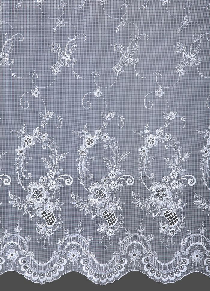 Store mit Plauener Stickerei und Universalschienenband WEISS