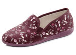 Klassische Damen-Hausschuhe, mit Gummizug BORDEAUX