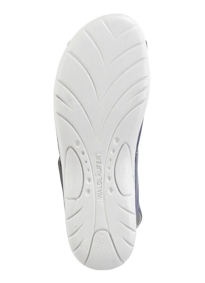 Waldl&auml;ufer Sandale mit Metallschmuck mit Glitzersteinchen STAHLBLAU