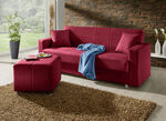 Klick-Klack-Sofa mit Hocker und Dekokissen ROT