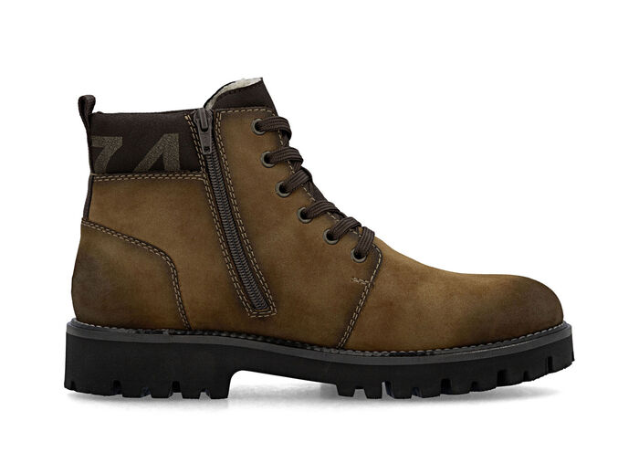 Rieker, gefütterte Herren-Boots, Winterschuhe, Weite H, mit Reißverschluss COGNAC