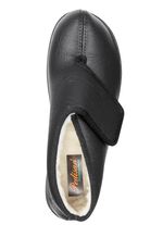 Gef&uuml;tterte Herren-Hausschuhe, mit Schurwolle SCHWARZ