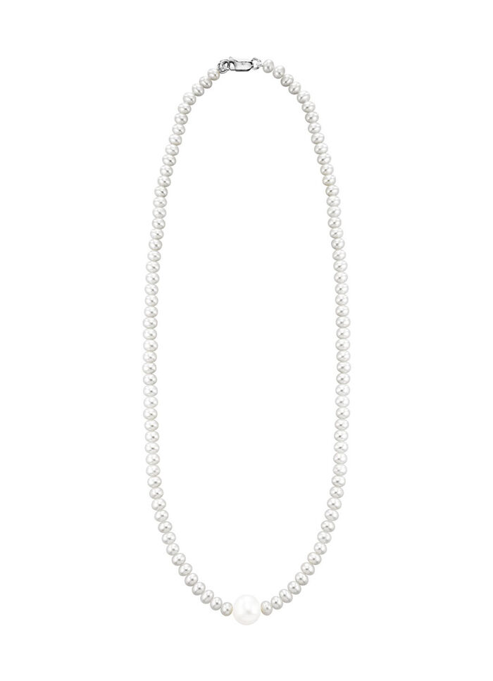 Schicke Halskette mit Süßwasser-Zuchtperlen 
