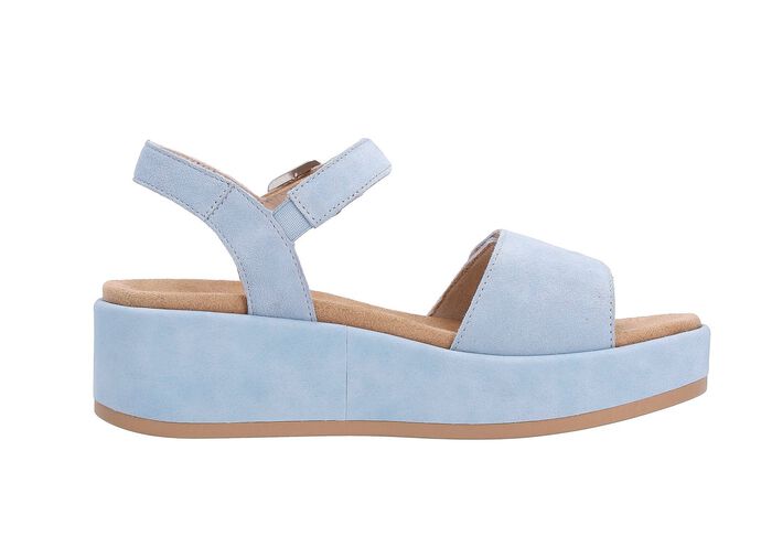 Sandale aus Samtveloursleder HELLBLAU