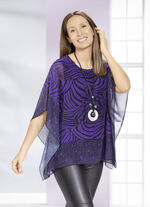 Poncho-Tunika mit Bordüren-Druck 