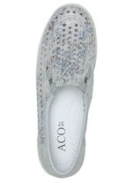 ELENA EDEN, sommerliche Damen-Slipper, Weite G, mit herausnehmbarem Fu&szlig;bett SILBERGRAU