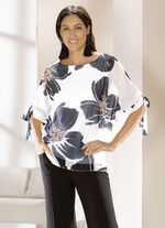 Doppellagiges Shirt mit Chiffon-Überwurf 