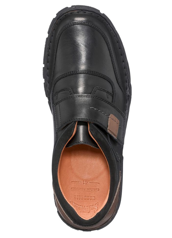 Klett-Slipper mit Kontrast-Eins&auml;tzen SCHWARZ-TAUPE