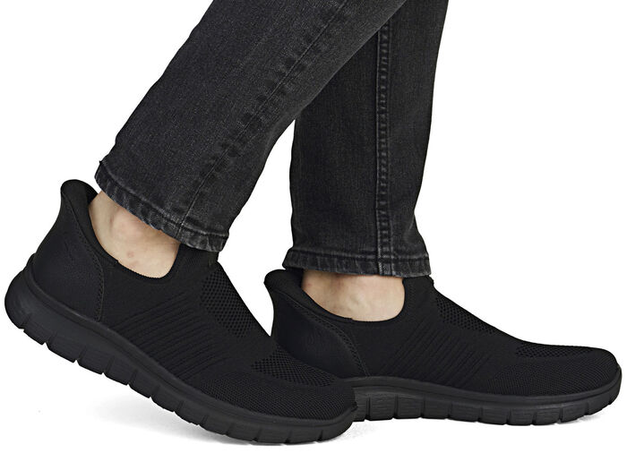 Rieker, leichte Herren-Slipper, mit verstärkter Hinterkappe SCHWARZ