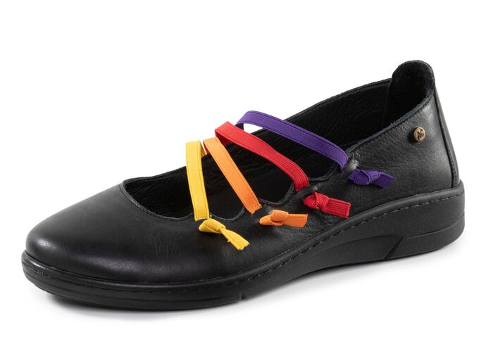 Andrea Conti Slipper mit bunten, dekorativ eingesetzten Gummiz&uuml;gen 