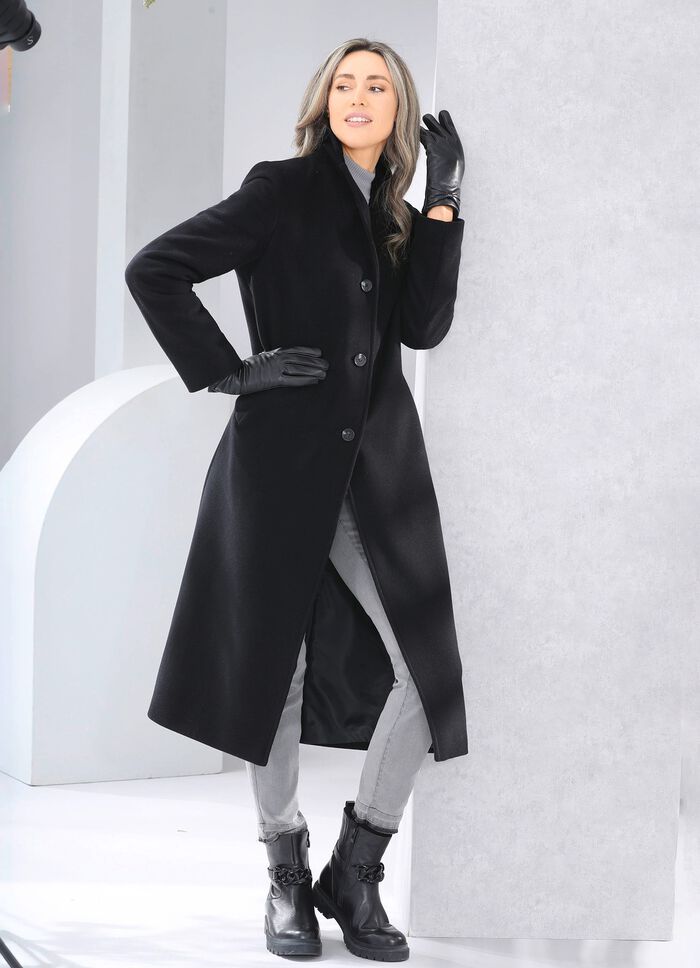 Mantel mit Knopfleiste SCHWARZ