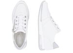 Remonte Schn&uuml;r-Sneaker mit silberfarben schimmerndem Kontrast-Besatz WEISS