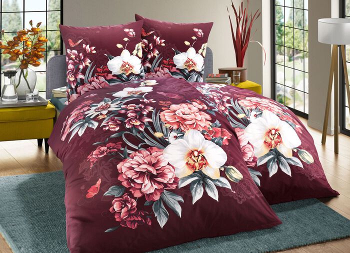 Kaeppel-Bettw&auml;sche-Garnitur mit Rei&szlig;verschluss BORDEAUX