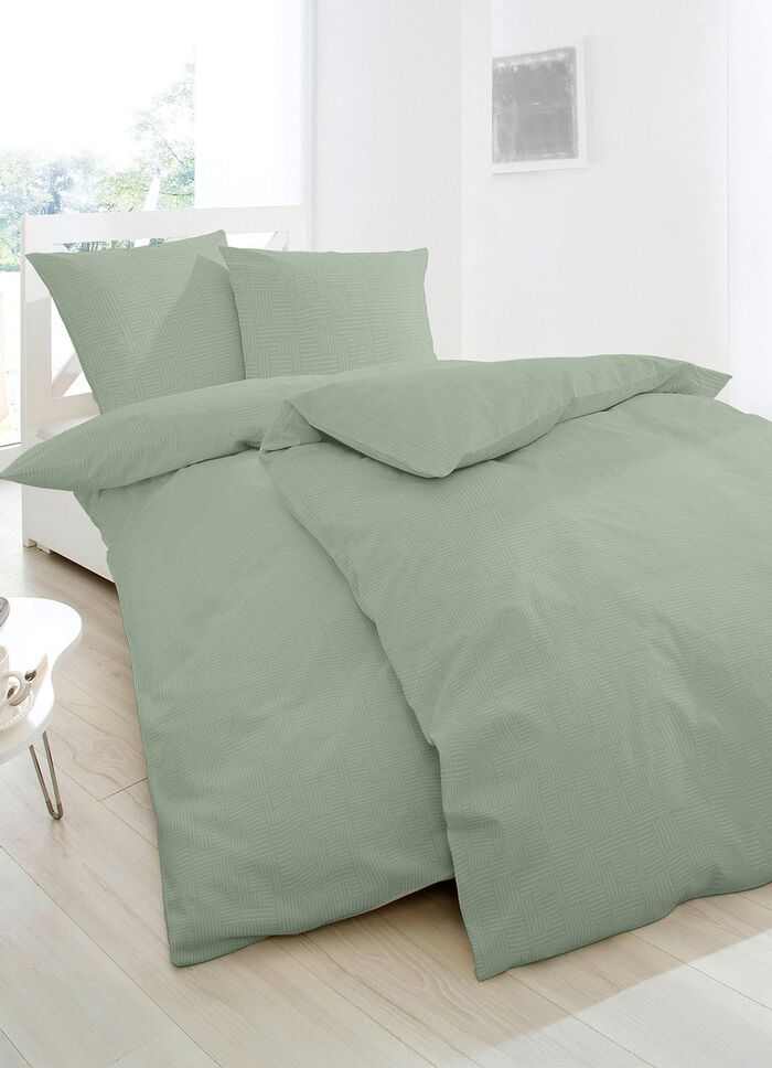 Feinbibe Bettw&auml;sche aus 100% Baumwolle GR&Uuml;N