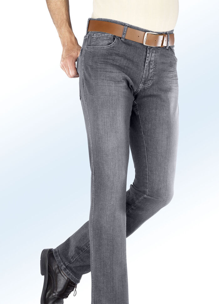 Jeans von "Francesco Botti" mit Dehnbund in 3 Farben GRAU