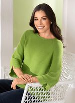 Pullover mit Strukturstreifen APFELGRÜN