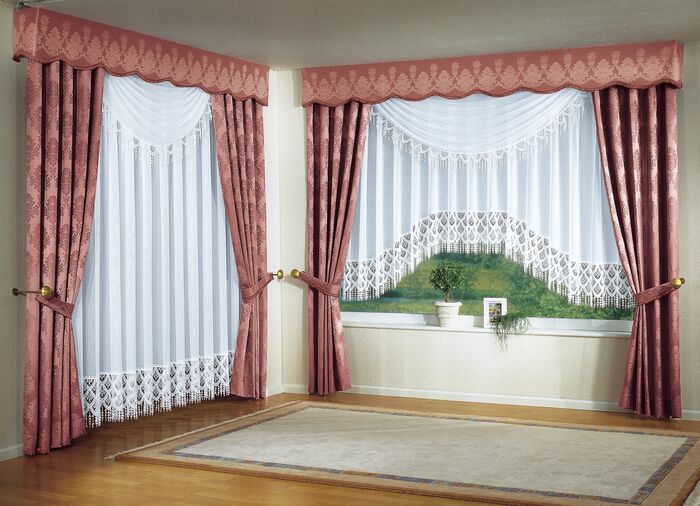 Store mit Plauener Spitze WEISS