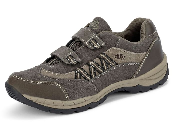 Sportliche Herren-Slipper, mit herausnehmbarem Fu&szlig;bett TABAK-TAUPE