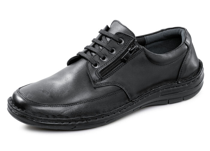 GINO GALANTE, klassische Herren-Schnürschuhe, mit herausnehmbarem Fußbett SCHWARZ