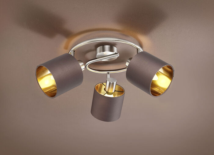Moderne Deckenleuchten aus Stahl NICKEL-BRAUN