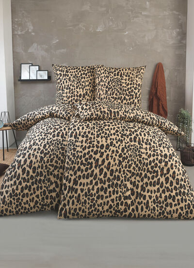 Bettwäsche-Garnitur mit Leopardenmuster  