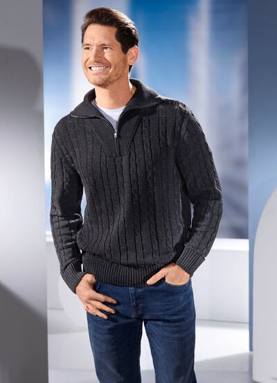 Troyer mit kurzem Rei&szlig;verschluss in 5 Farben 