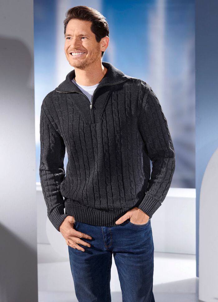 Troyer mit kurzem Rei&szlig;verschluss in 5 Farben 